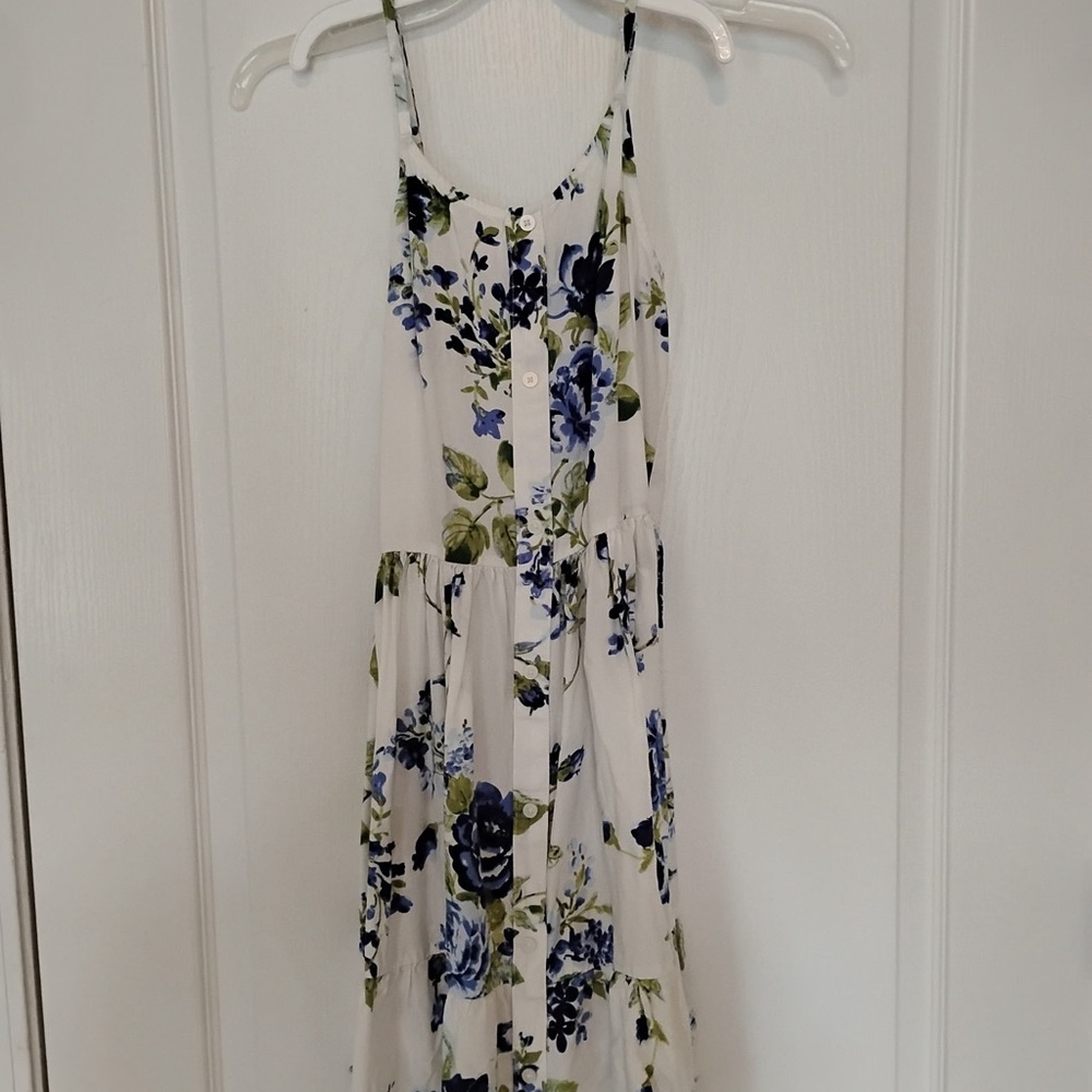Place White Cream Spaghetti Strap Sundress Midi